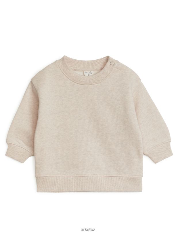 děti ARKET bavlněná mikina volného střihu oblečení ovesná melanž J8R2D1737