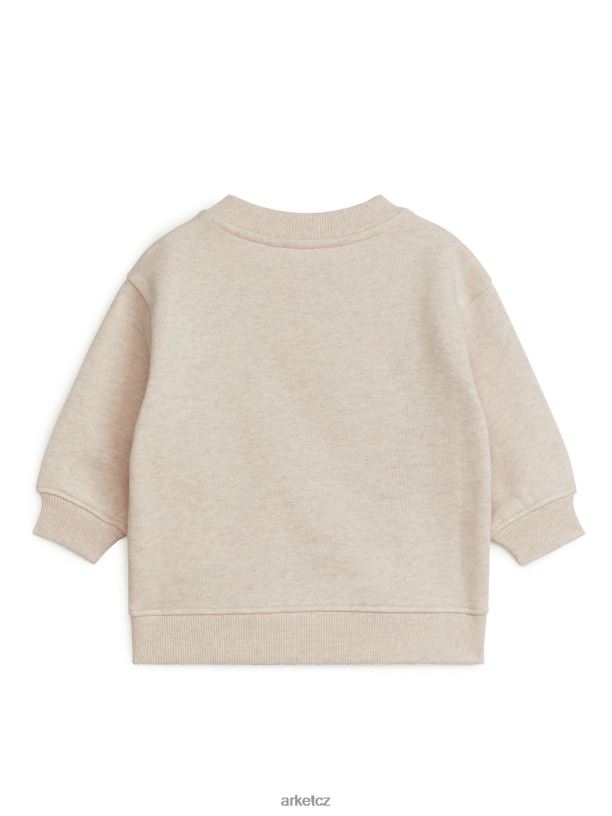 děti ARKET bavlněná mikina volného střihu oblečení ovesná melanž J8R2D1737