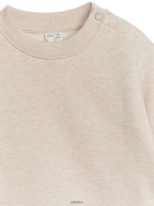 děti ARKET bavlněná mikina volného střihu oblečení ovesná melanž J8R2D1737