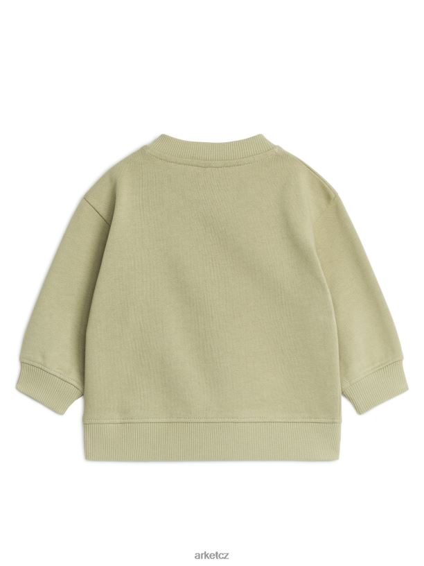 děti ARKET bavlněná mikina volného střihu oblečení světle khaki zelená J8R2D1762