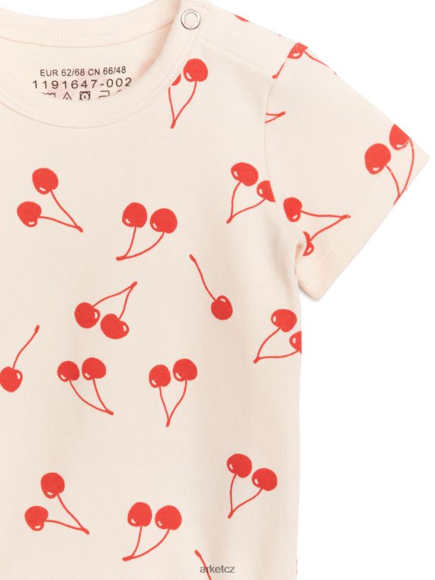 děti ARKET body s krátkým rukávem oblečení bílá/červená J8R2D1694