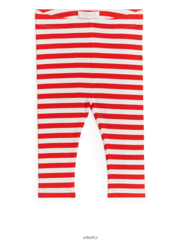 děti ARKET žebrované legíny oblečení bílá/červená J8R2D1726