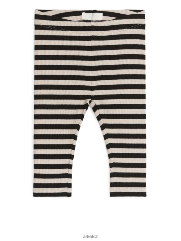 děti ARKET žebrované legíny oblečení černá/béžová J8R2D1736