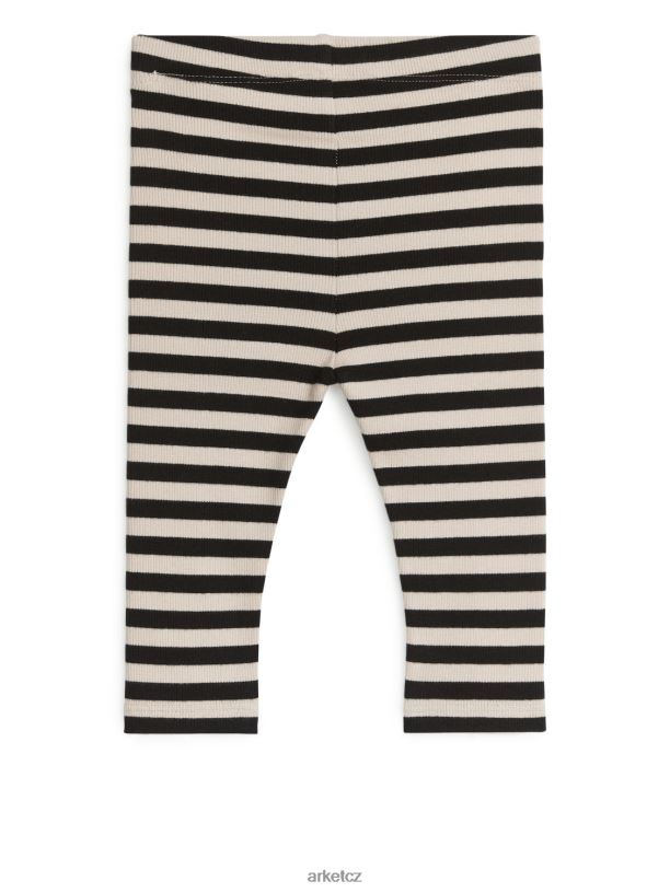 děti ARKET žebrované legíny oblečení černá/béžová J8R2D1736