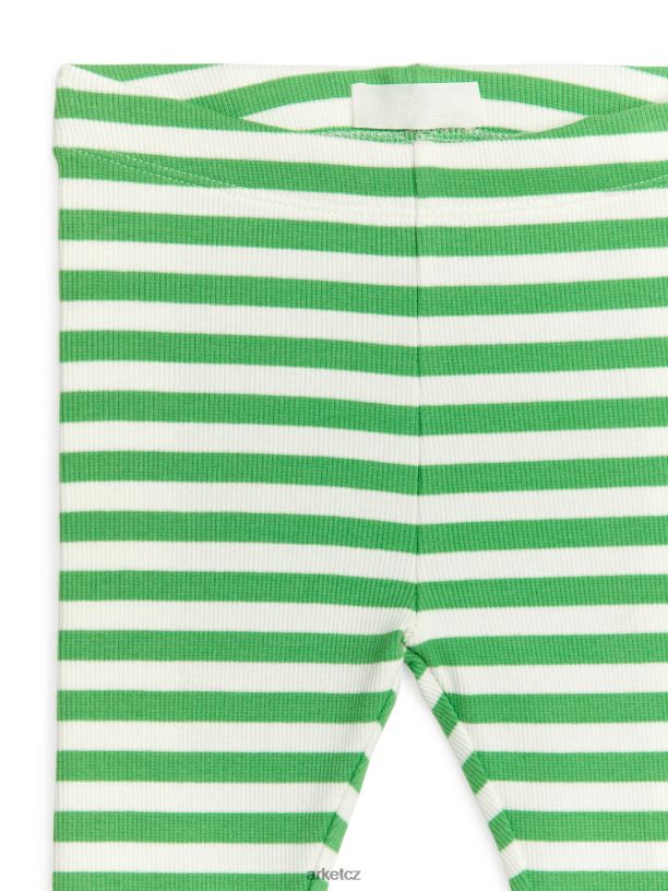 děti ARKET žebrované legíny oblečení zelená/bílá J8R2D1713