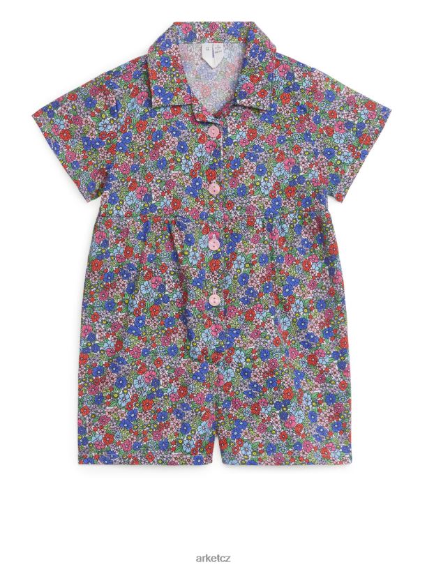 děti ARKET krátký bavlněný overal oblečení multi/květinový J8R2D1733