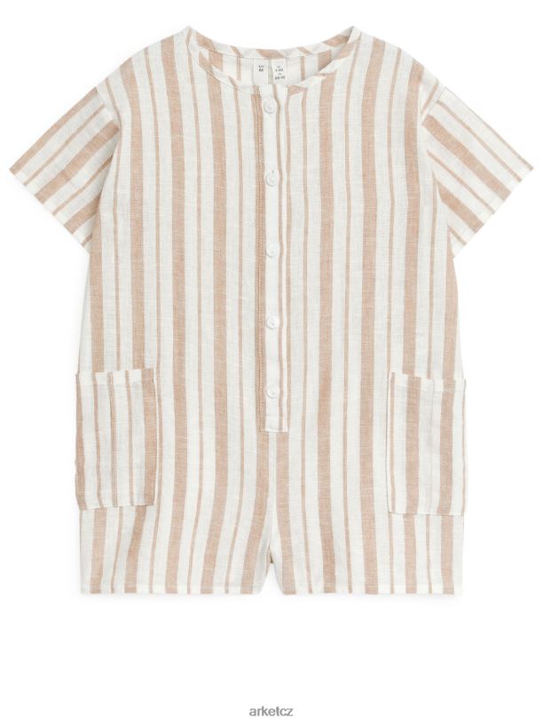 děti ARKET plátěný dupač oblečení béžové/pruhy J8R2D1700