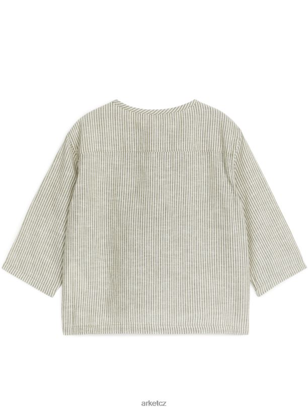 děti ARKET plátěná košile oblečení khaki/bílá J8R2D1760