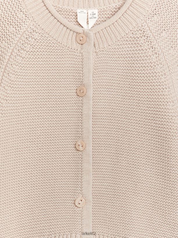děti ARKET pletený bavlněný kardigan oblečení béžový J8R2D1764