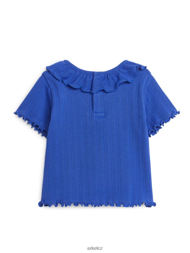děti ARKET pointelle top oblečení modrý J8R2D1722