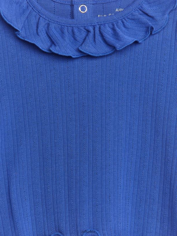 děti ARKET pointelle top oblečení modrý J8R2D1722
