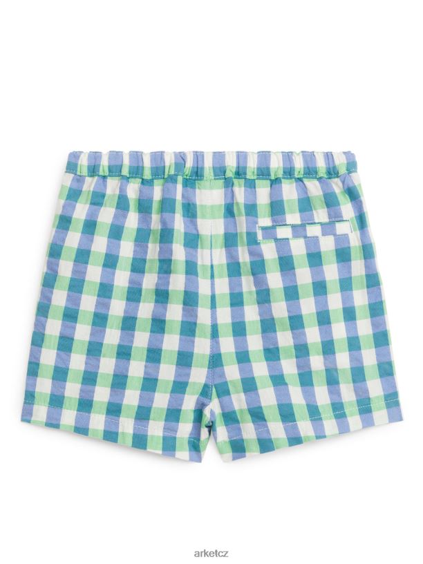 děti ARKET seersucker šortky oblečení zeleno modrá J8R2D1705