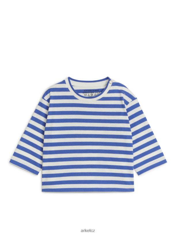 děti ARKET top s dlouhým rukávem oblečení bílá/modrá J8R2D1746