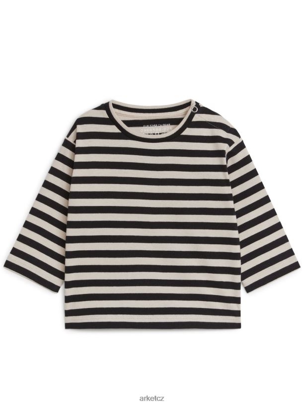 děti ARKET top s dlouhým rukávem oblečení černá/béžová J8R2D1735