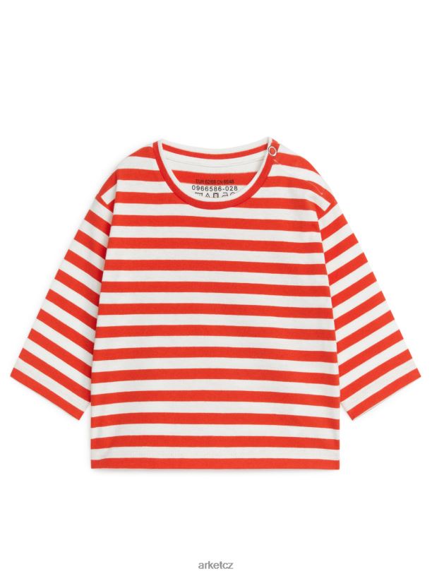 děti ARKET top s dlouhým rukávem oblečení červená/bílá J8R2D1725