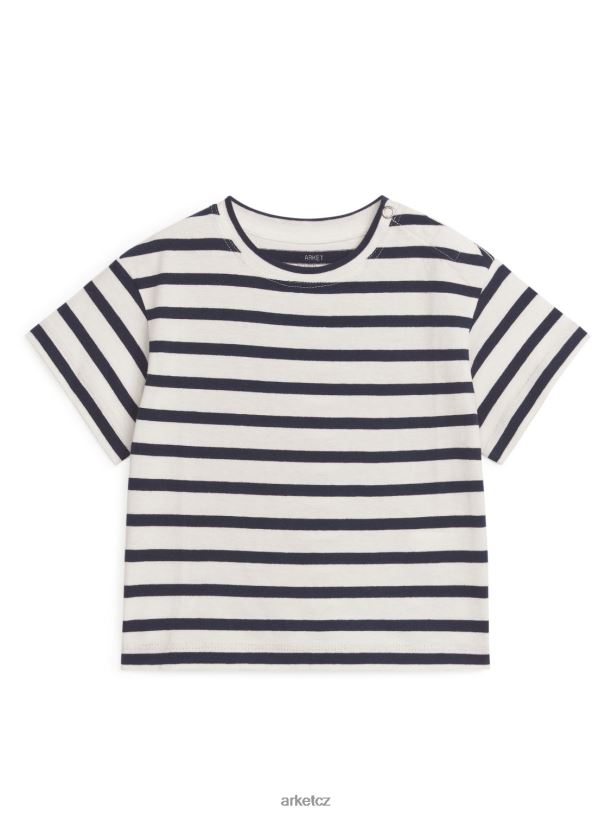 děti ARKET tričko s krátkým rukávem oblečení tmavě modrá/bílá J8R2D1723