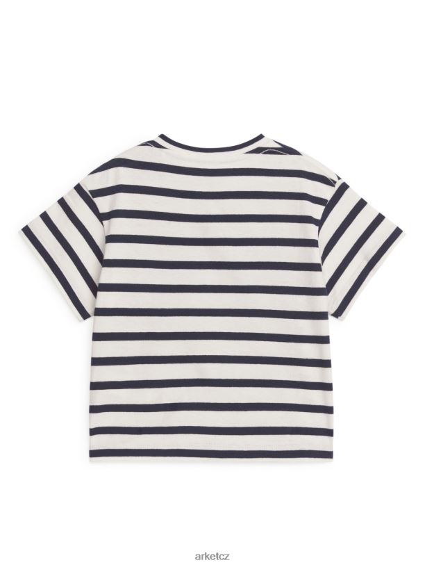 děti ARKET tričko s krátkým rukávem oblečení tmavě modrá/bílá J8R2D1723