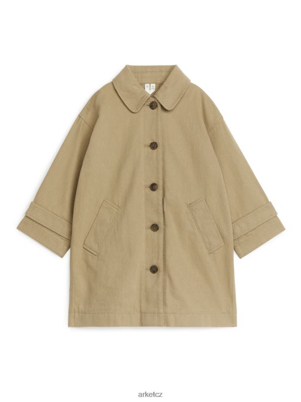 děti ARKET dlouhý bavlněný trenčkot oblečení béžový J8R2D1671