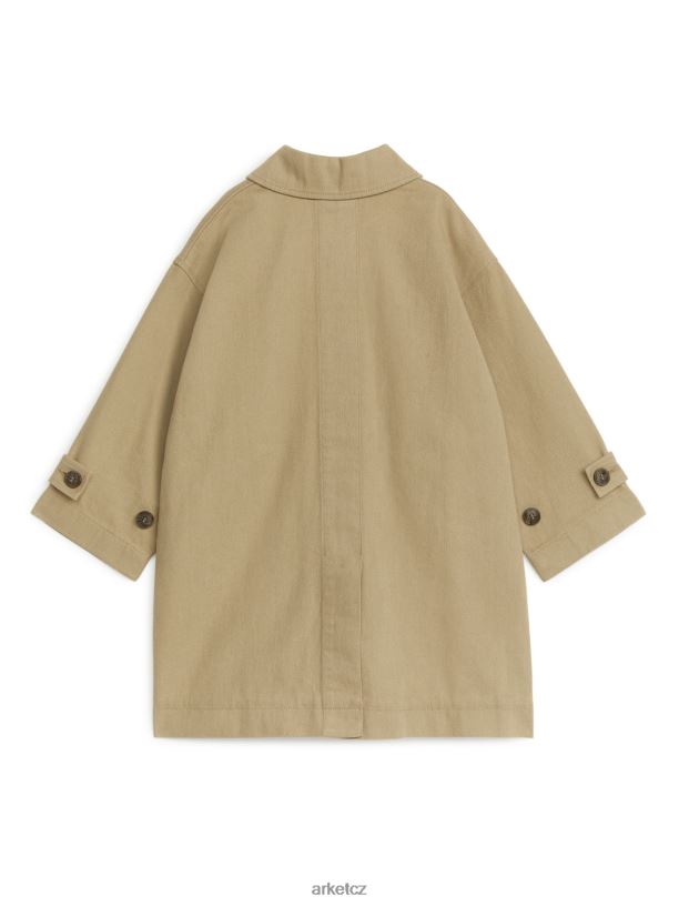 děti ARKET dlouhý bavlněný trenčkot oblečení béžový J8R2D1671