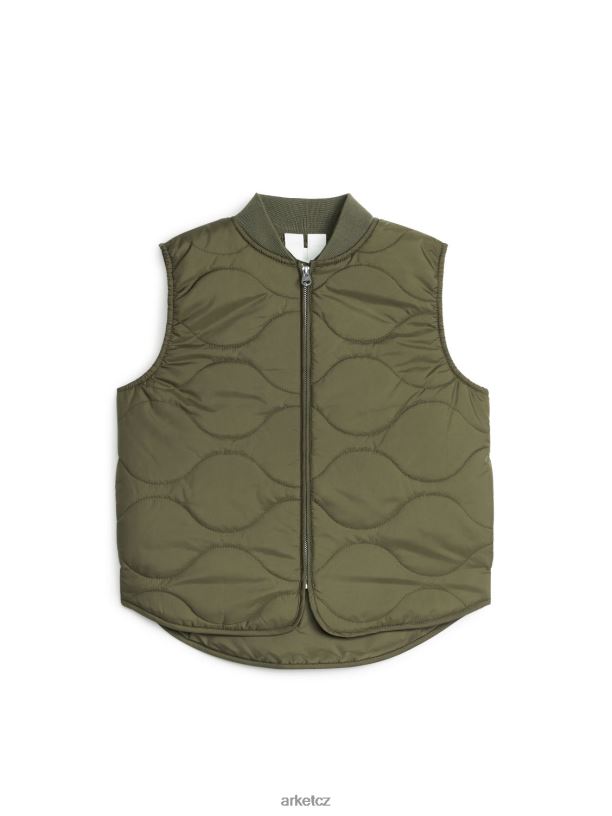 děti ARKET prošívaná vesta oblečení khaki zelená J8R2D1674