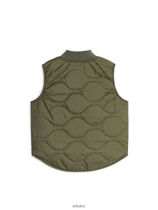 děti ARKET prošívaná vesta oblečení khaki zelená J8R2D1674