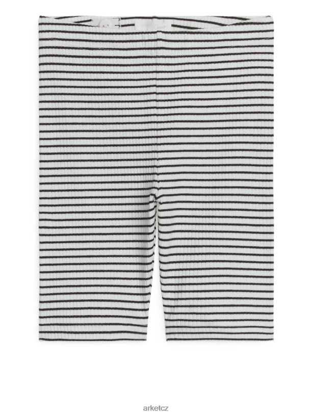 děti ARKET žebrované cyklistické šortky oblečení šedobílá/černá J8R2D1552