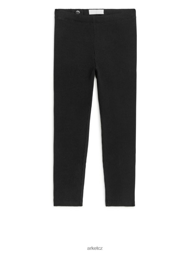 děti ARKET žebrované žerzejové legíny oblečení Černá J8R2D1589