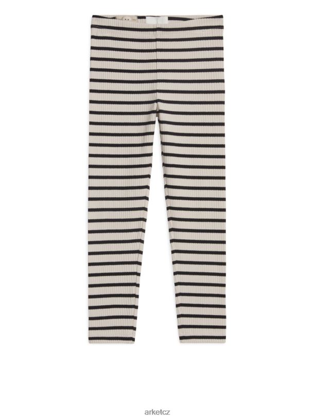 děti ARKET žebrované legíny oblečení špinavě bílá/černá J8R2D1584