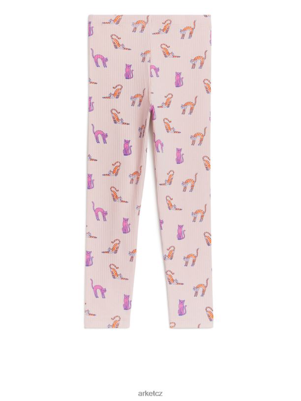 děti ARKET žebrované legíny oblečení prachově růžová J8R2D1545