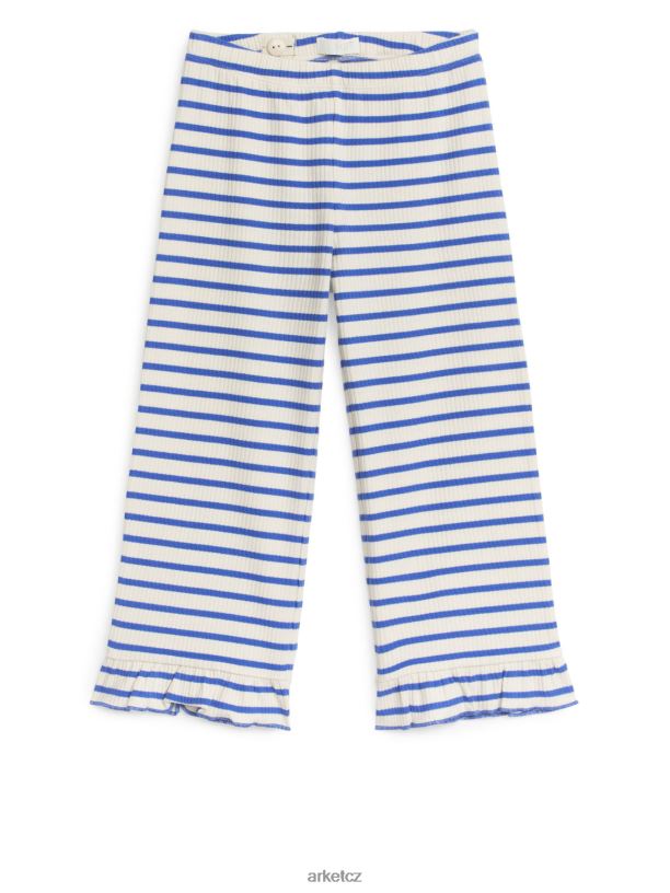 děti ARKET žerzejové kalhoty s volánky oblečení modrá/pruh J8R2D1558