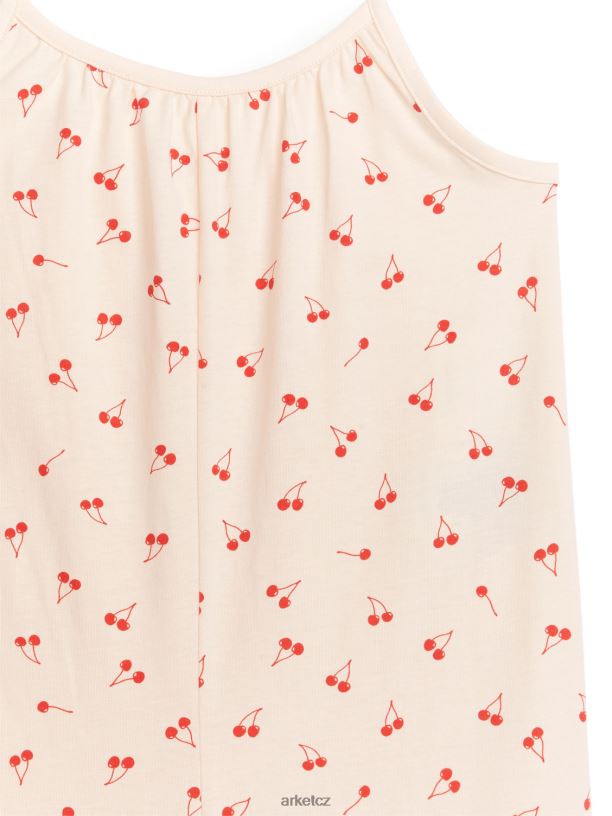 děti ARKET žerzejová kombinéza bez rukávů oblečení béžová/třešně J8R2D1550