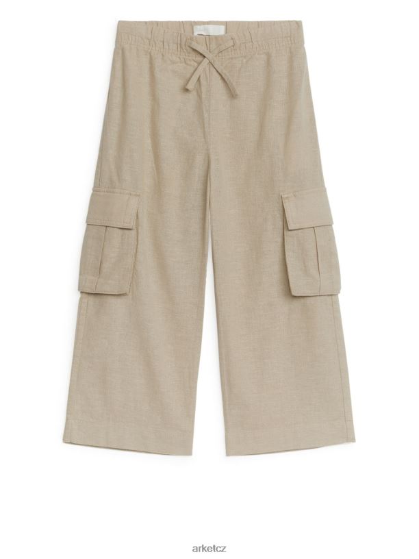 děti ARKET užitkové plátěné kalhoty oblečení béžový J8R2D1564