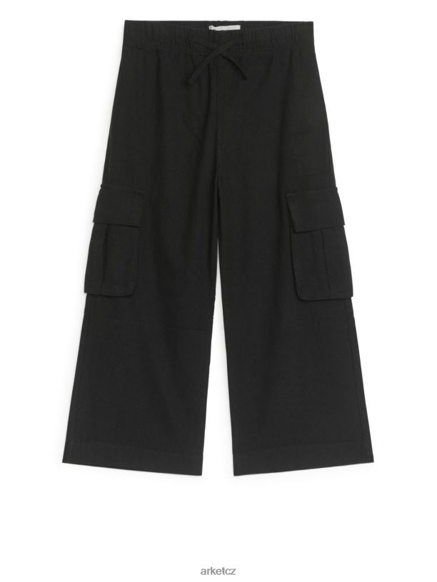 děti ARKET užitkové plátěné kalhoty oblečení Černá J8R2D1563