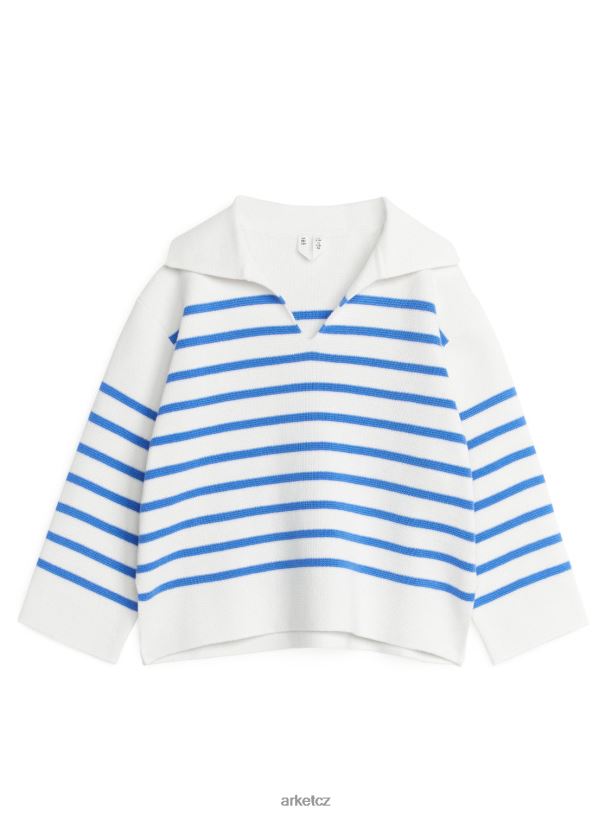 děti ARKET bavlněný svetr oblečení jasně modrá/bílá J8R2D1620