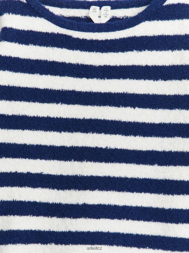 děti ARKET fuzzy boxy-fit svetr oblečení tmavě modrá/bílá J8R2D1511
