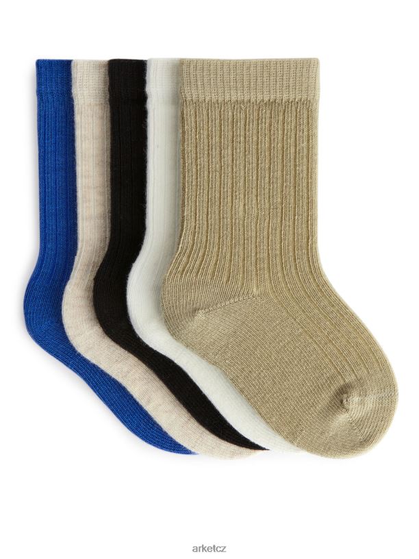 děti ARKET kojenecké ponožky z žebrovaného úpletu, 5 párů oblečení neutrální/vícebarevné J8R2D1744