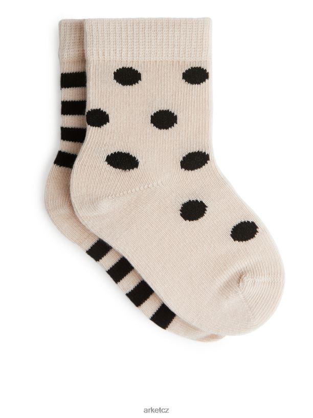děti ARKET puntíkované ponožky, 2 páry oblečení béžová/tečky J8R2D1779