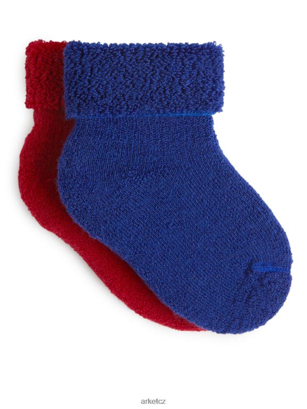 děti ARKET vlněné froté dětské ponožky, 2 páry oblečení červená modrá J8R2D1785