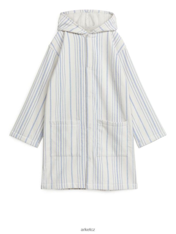 děti ARKET bavlněný plážový župan oblečení bílá/modrá J8R2D1667