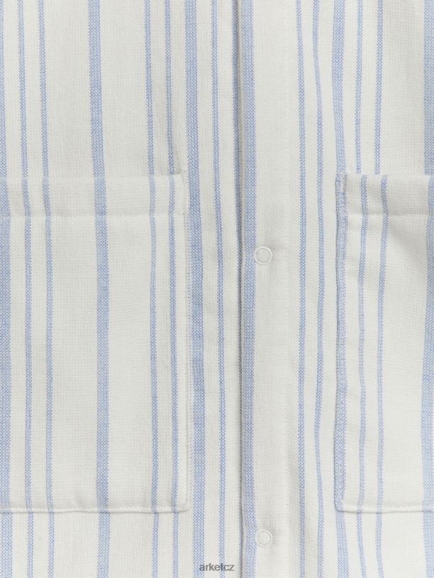 děti ARKET bavlněný plážový župan oblečení bílá/modrá J8R2D1667