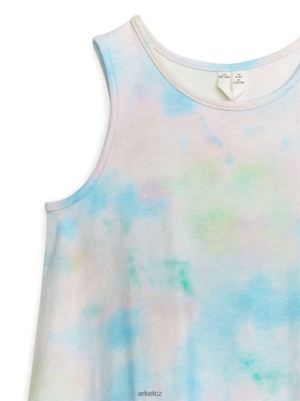 děti ARKET řasené žerzejové šaty oblečení bílá/kravatová barva J8R2D1370