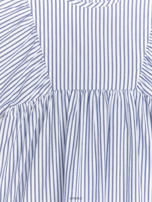 děti ARKET bavlněné popelínové šaty oblečení bílá/modrá J8R2D1382