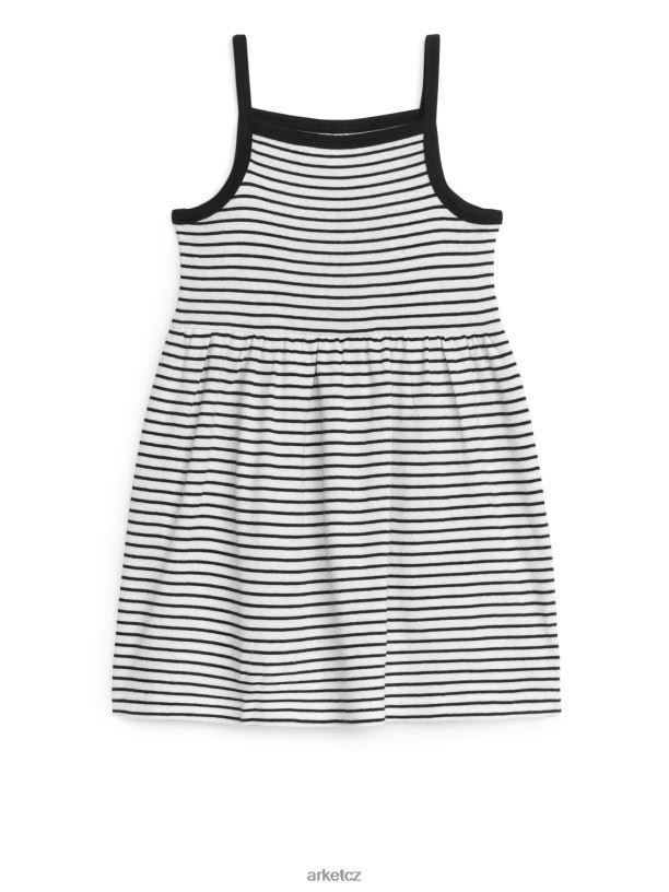 děti ARKET žerzejové šaty na ramínka oblečení černá/pruhy J8R2D1378