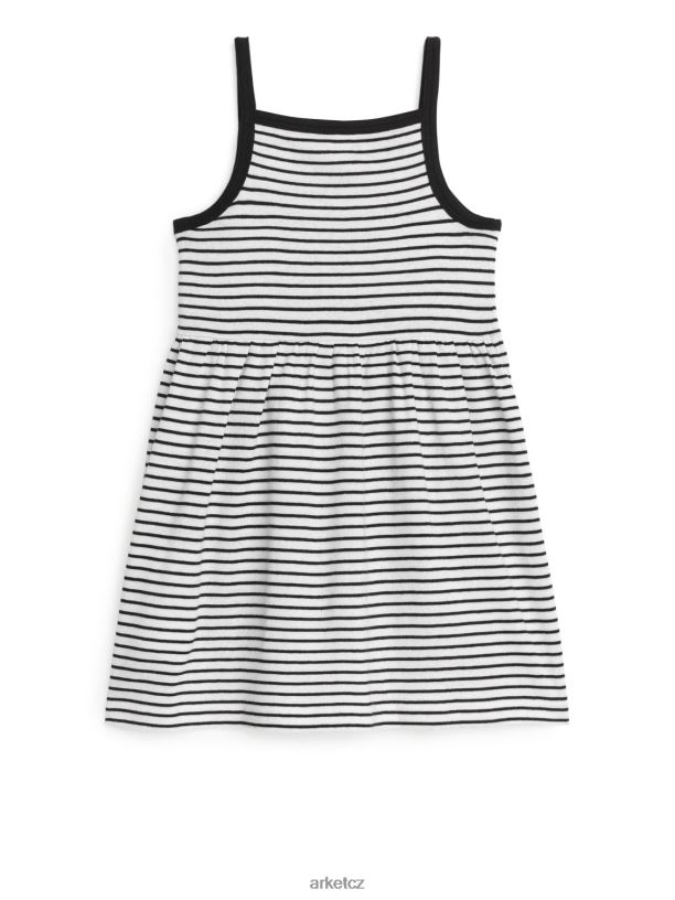 děti ARKET žerzejové šaty na ramínka oblečení černá/pruhy J8R2D1378