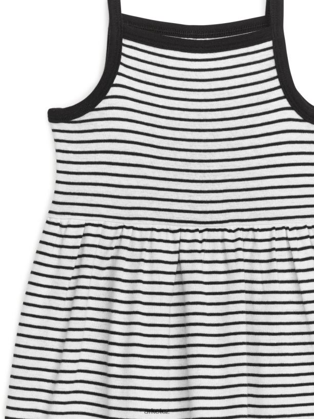 děti ARKET žerzejové šaty na ramínka oblečení černá/pruhy J8R2D1378