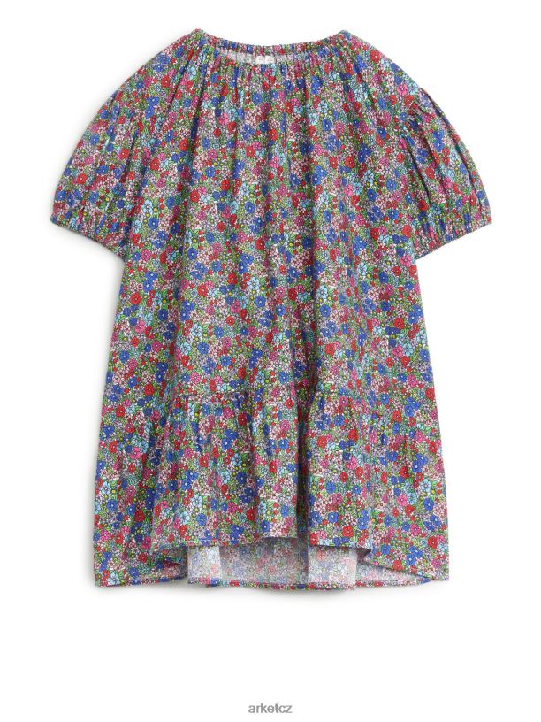 děti ARKET nabírané bavlněné šaty oblečení multi/květy J8R2D1371