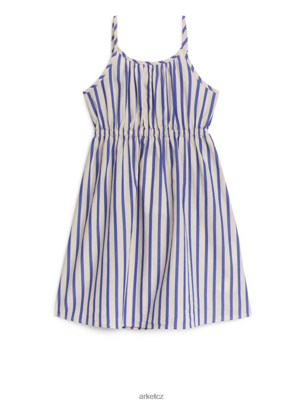 děti ARKET tkané letní šaty oblečení modré/pruhy J8R2D1368