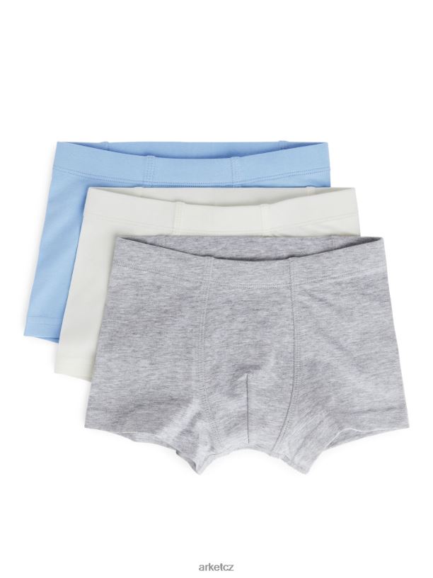 děti ARKET trikotové kufry oblečení světle modrá/šedá melanž/bílá J8R2D1625