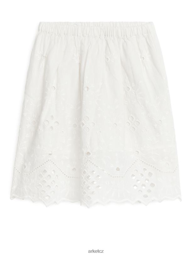 děti ARKET broderie anglaise midi sukně oblečení bílý J8R2D1383
