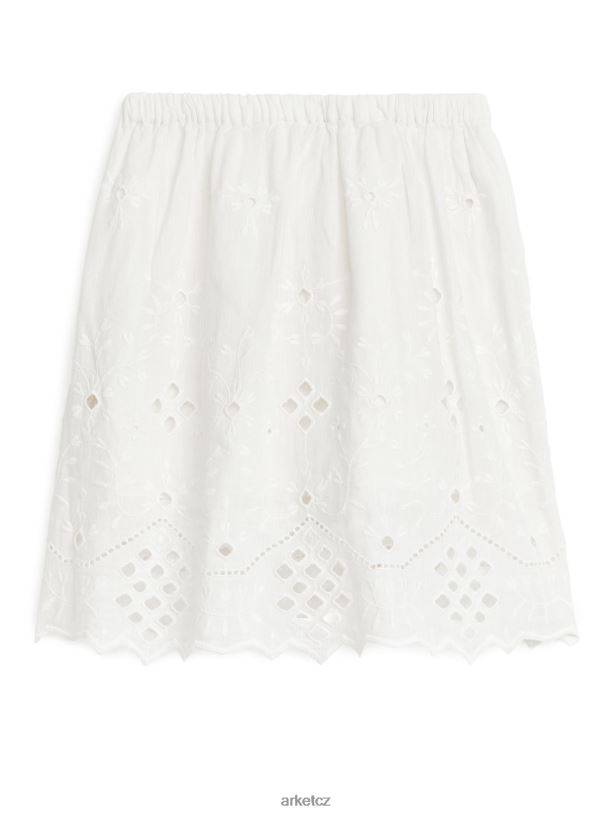 děti ARKET broderie anglaise midi sukně oblečení bílý J8R2D1383